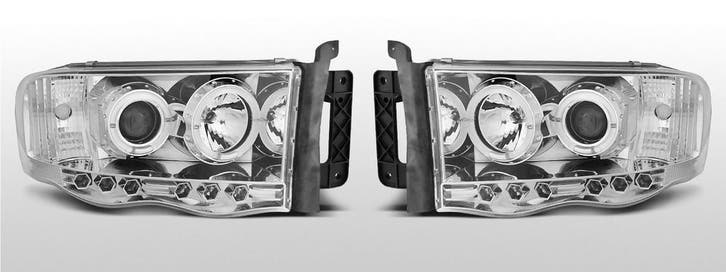 Koplampen Angel Eyes | Dodge Ram 2002-2006 | chroom, Auto-onderdelen, Verlichting, Nieuw, Dodge, Verzenden