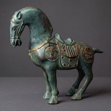 Beeld, Tang-Dynasty stijl paard 25 cm (Zonder Minimumprijs), Antiek en Kunst