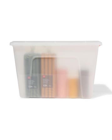 HEMA Opbergbox 60L Tokyo transparant 58x39.5x36.5 recycled, Huis en Inrichting, Verzenden, Nieuw