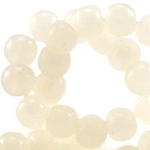 20x Glaskralen opaal vintage 8 mm Ivory yellow, Ophalen of Verzenden, Nieuw, Kraal