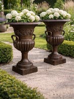 XL - Lion Head - Iron - Vaas (2) - Gietijzer, Antiek en Kunst, Curiosa en Brocante