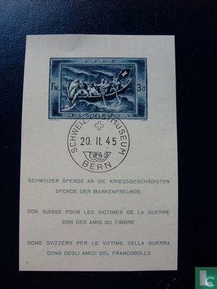 Zwitserland - Steun oorlogsslachtoffers - 1945, Verzenden, Gestempeld