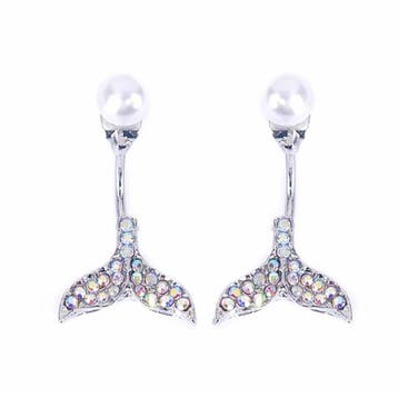 Fako Bijoux - Oorbellen - Parel Met Staart - Strass -, Verzenden, Nieuw