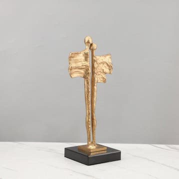 sculptuur, Together — Antique Gold Metal Sculpture, Two