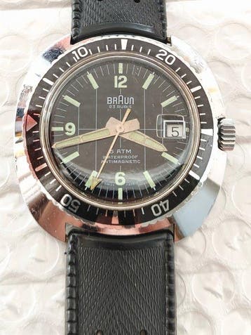 Braun - Vintage watch. 5 ATM Swiss Automatic Skin Diver - 40, Nieuw