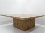 Vergadertafel - 189x200cm - steigerhout - kolompoot, Ophalen of Verzenden, Gebruikt