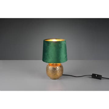 LED Tafellamp - Trion Sofia - E14 Fitting - Rond - Mat Groen, Ophalen of Verzenden, Nieuw, Keramiek, Overige fittingen