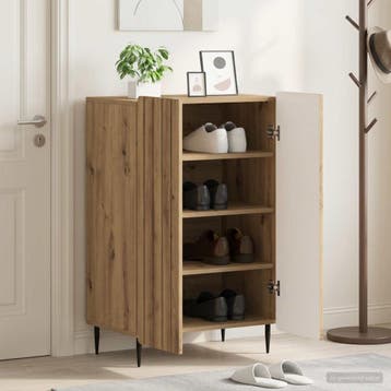 vidaXL Schoenenkast ZWOLLE 59,5 x 39,5 x 91,5 cm Bewerkt, Huis en Inrichting, Verzenden, Nieuw