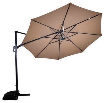 Zweefparasol VirgoFlex Taupe Ø350cm inclusief zware, Ophalen of Verzenden, Nieuw