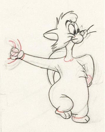 Walt Disney - Steegkat Animatietekening - Puss Café (1950), Verzamelen, Nieuw