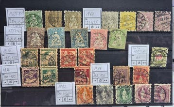 Zwitserland 1854/1917 - Klassiklot met Strubel, Helvetia,, Gestempeld