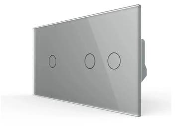 Livolo Touchscreen Schakelaar | Grij | 1+2 | Aan/Uit |, Ophalen of Verzenden, Nieuw, Schakelaar