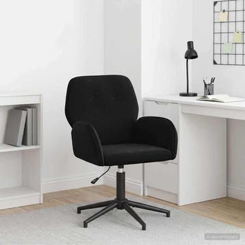 vidaXL Draaischrijfstoel 54 x 55 x 90 cm Zwart fluweel, Verzenden, Nieuw