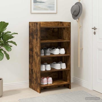 vidaXL Schoenenkast Gerookt eiken 48 x 36 x 92 cm Bewerkt, Verzenden, Nieuw
