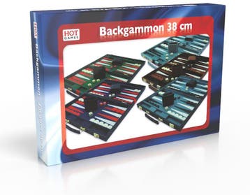 Backgammon Koffer Zwart effen (38 cm) | HOT Games -, Verzenden, Nieuw