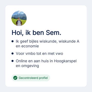 Bijles wiskunde voor vmbo tot en met vwo in Hoogkarspel, Privéles, Bijles