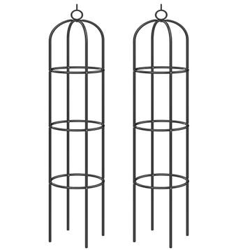 Rozenkolom Set van 2 Zwart 200x40cm (Tuinbogen pergola), Verzenden, Nieuw