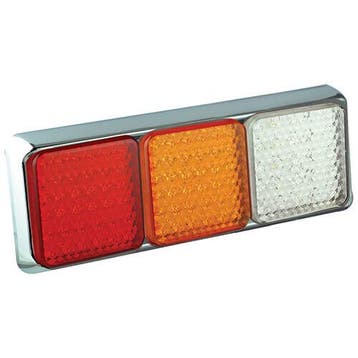 LED achterlicht met chromen rand  | 12-24v | 40cm. kabel, Verzenden, Nieuw