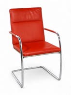 Thonet S61 vergaderstoel, rood-chrome, Ophalen of Verzenden, Gebruikt, Overige kleuren