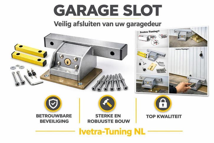 Garageslot  |  Beveiliging Garage  |  Inbraakpreventie, Doe-het-zelf en Verbouw, Hang- en Sluitwerk, Nieuw, Rvs, Slot, Verzenden
