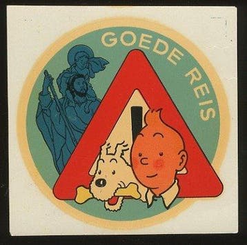 Kuifje - 1 zelfklever voor auto (jaren 1960), Nieuw
