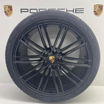 Porsche Cayenne ORIGINELE 22 Turbo IV met winterbanden NIEUW, Ophalen, Gebruikt, Banden en Velgen, Overige maten