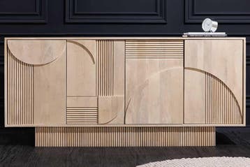 Design dressoir ART DECO 170 cm wit gelimineerd massief, Huis en Inrichting, Kasten | Dressoirs, Ophalen of Verzenden, Nieuw