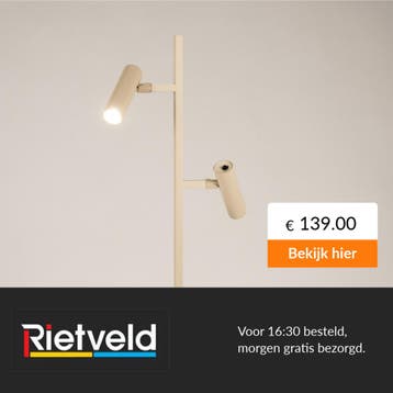 Rietveld-Vloerlampen-Beige, Zand-Aluminium, Verzenden, Nieuw