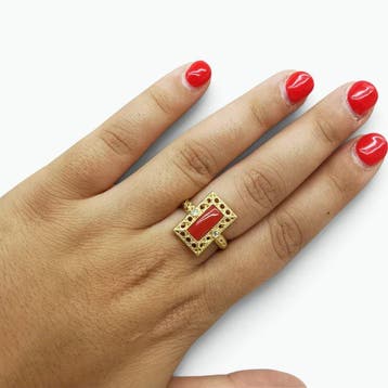 Koraal - Argento 925 - Ring - Italiaans handwerk
