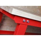 Werkbank rood 120 cm met hardhouten blad, Ophalen of Verzenden, Nieuw