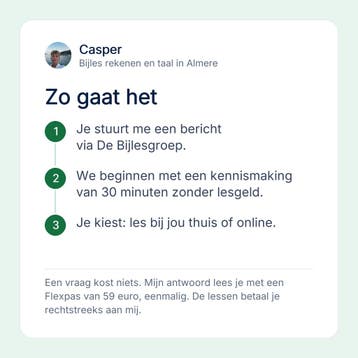 Bijles rekenen en taal in Almere, basisschool tot en met vwo, Privéles, Bijles