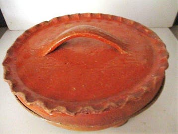 Antiek Soufflenheim-aardewerk - Braadpan - Aardewerk,