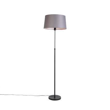 Vloerlamp zwart met donkergrijze linnen kap 45 cm - Parte, Verzenden, Nieuw, Classic-antique