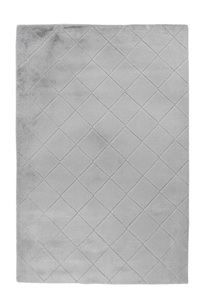Fluffy Vloerkleed | Impulse | Ruiten | Zilver | 120x170 cm, Huis en Inrichting, Stoffering | Tapijten en Kleden, Verzenden