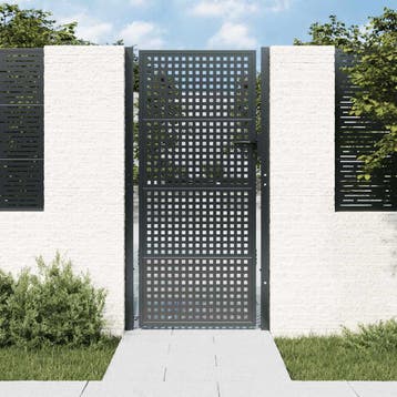 vidaXL Tuinpoort Antraciet 100x200 cm Staal, Verzenden, Nieuw