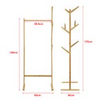 [en.casa] Bamboe kledingrek Nordreisa met kapstok 65x40x170, Verzenden, Nieuw