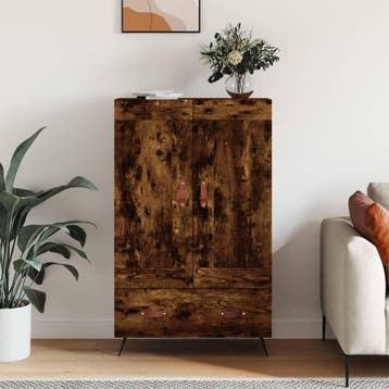 vidaXL buffetkast 69,5x31x115 cm bewerkt hout gerookt, Verzenden, 100 tot 150 cm, Nieuw, 50 tot 100 cm
