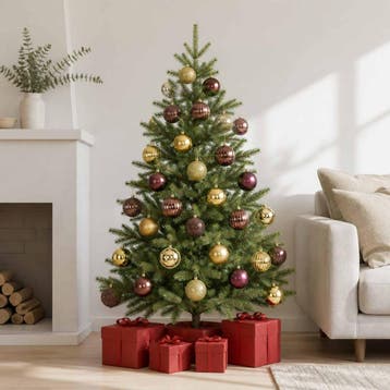 vidaXL Kerstballen set 50 st Bruin en goud 8 cm Polystyreen, Verzenden, Nieuw