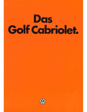 1980 VOLKSWAGEN GOLF CABRIOLET BROCHURE DUITS, Nieuw, Volkswagen, Author