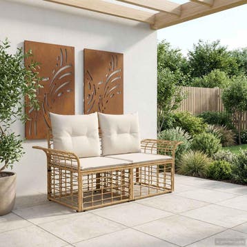 vidaXL Buiten loveseat 2 st 2-Aantal zitplaatsen, Verzenden, Nieuw, Rotan, 2 zitplaatsen