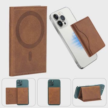 Magnetische Kaarthouder voor iPhone - PU Leer, Magsafe Compa, Sieraden, Tassen en Uiterlijk, Verzenden, Nieuw