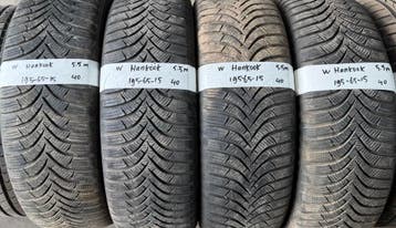 4x 195-65-15 Hankook Winter 4x 5.5mm €40 Per Band 195 65 15, Ophalen, Gebruikt, 15 inch, Winterbanden