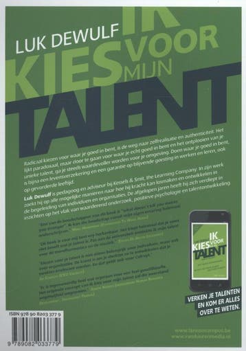 Ik kies voor mijn talent 9789082033779 Luk Dewulf, Boeken, Verzenden, Zo goed als nieuw, Luk Dewulf