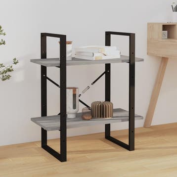 vidaXL Boekenkast 60x30x70 cm bewerkt hout grijs sonoma, Verzenden, Nieuw, 50 tot 100 cm, Minder dan 100 cm