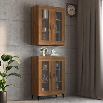 vidaXL Bovenkast 69,5x34x90 cm bruin eikenkleur, Verzenden, Nieuw, 50 tot 100 cm, Minder dan 100 cm