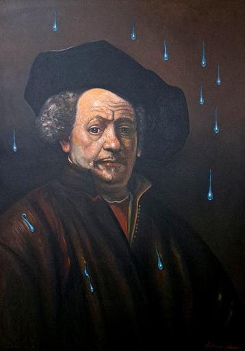 Antonio Sciacca (1957) - Rembrandt contaminato - cm 140x100, Antiek en Kunst