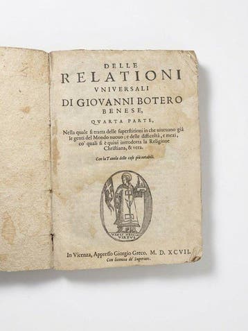 G. Botero - Delle Relationi Universali - 1597