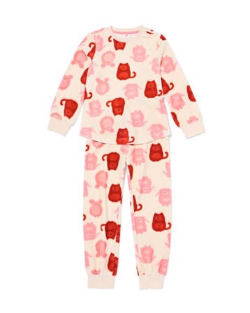 HEMA Kinderpyjama velours dieren gebroken wit, Verzenden, Nieuw