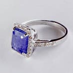 Zonder minimumprijs - Ring - 18 karaat Witgoud - 4.42ct. tw., Nieuw