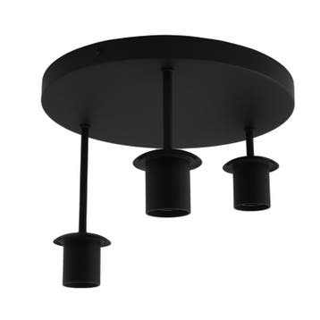 Aluminium plafondlamp zwart, Rika, Ophalen of Verzenden, Nieuw, Glas, Basis